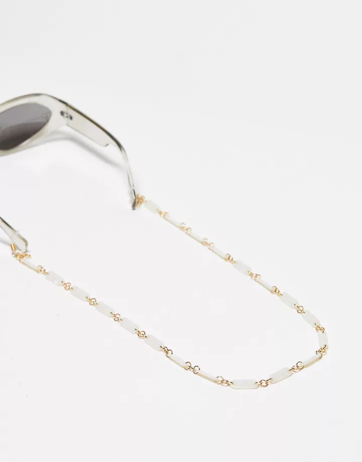 Cadena dorada y blanca efecto marmolado para gafas de s