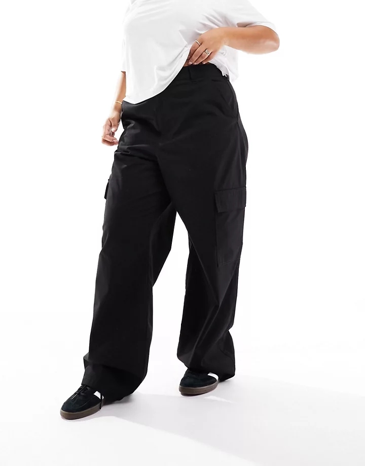 Pantalones cargo negros de corte recto ancho Donna de Dr Denim Plus Negro 9IFcWEqB