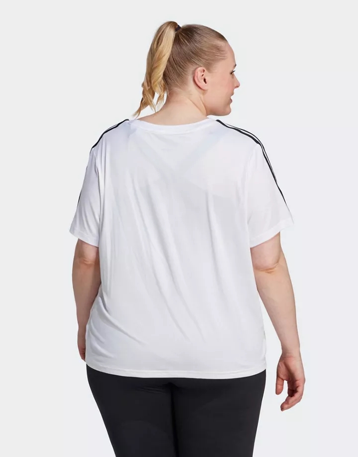 Camiseta blanca con 3 rayas Aeroready Train Essentials de adidas performance Plus Blanco/negro 9Iyll7zu