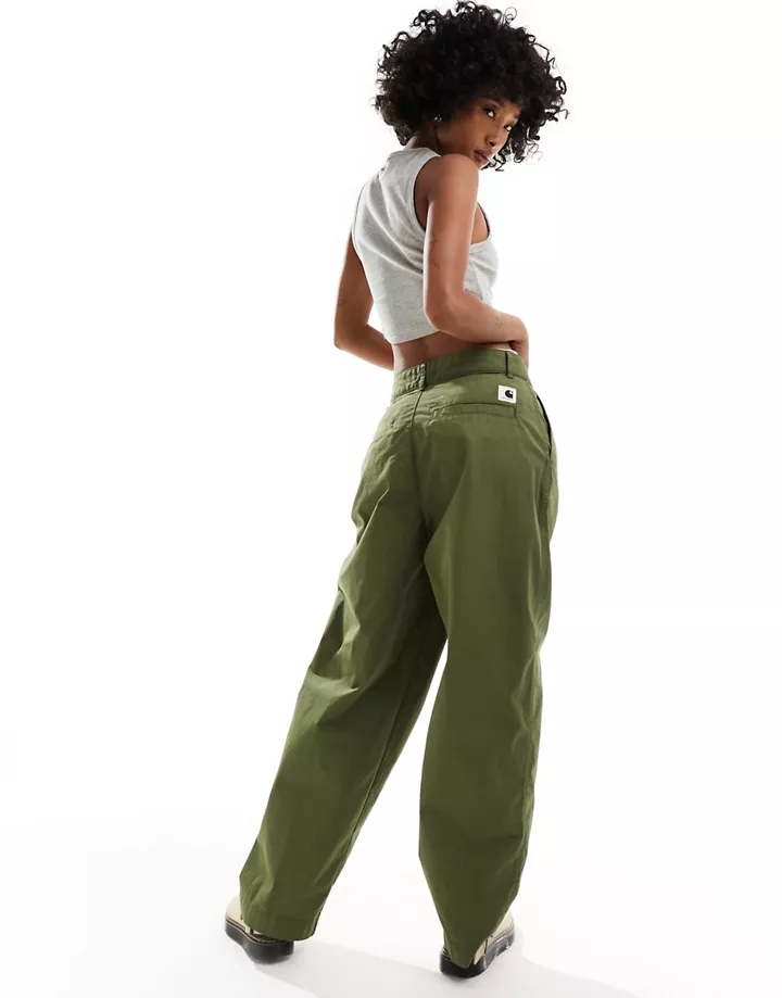 Pantalones verdes plisados de tejido antidesgarros Brexley de Carhartt WIP Verde 9MIKWJx6