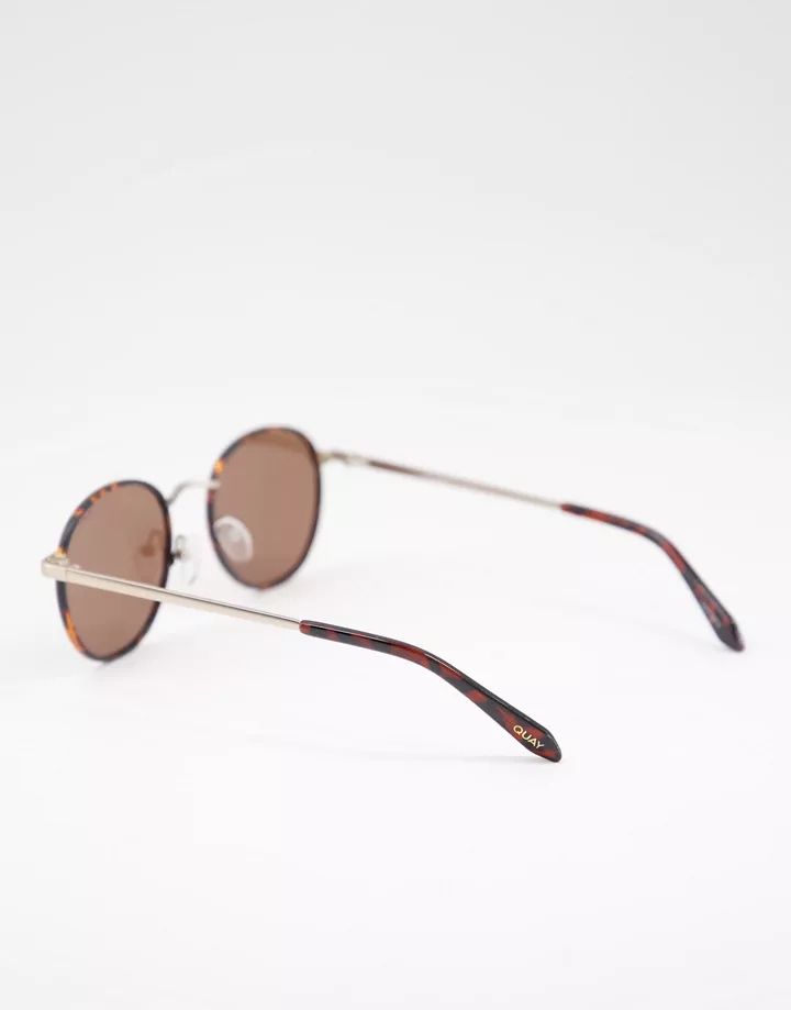 Gafas de sol carey redondeadas con lentes marrones polarizadas Talk Circles de Quay Carey 9k8ke9rs