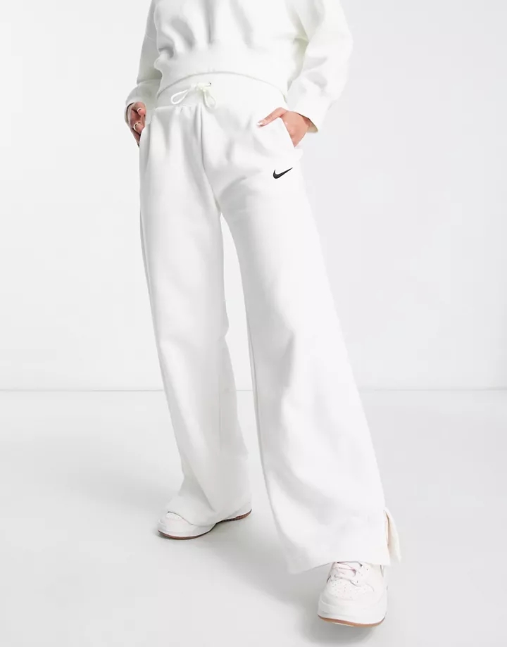 Joggers blanco vela de pernera ancha y talle alto con logo pequeño de Nike Marfil 9p3VHuOu