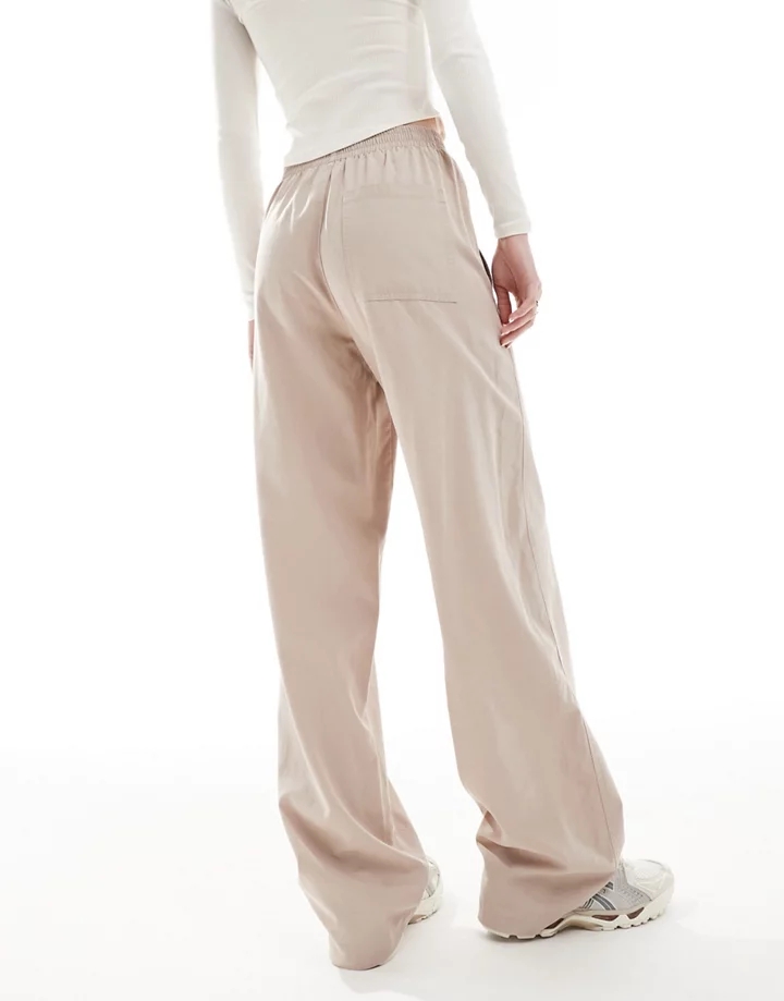 Pantalones color visón de corte barrel de tejido suave de DESIGN Tall Visón 9tVuEfCe