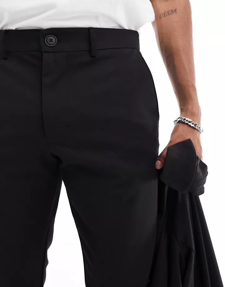 Traje negro de chaqueta y pantalones de corte slim de punto de Jack & Jones Premium Negro A9bH9LLa