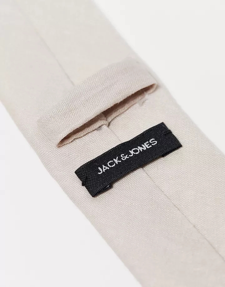Corbata beis de lino de Jack & Jones Loza ABKUeJNX