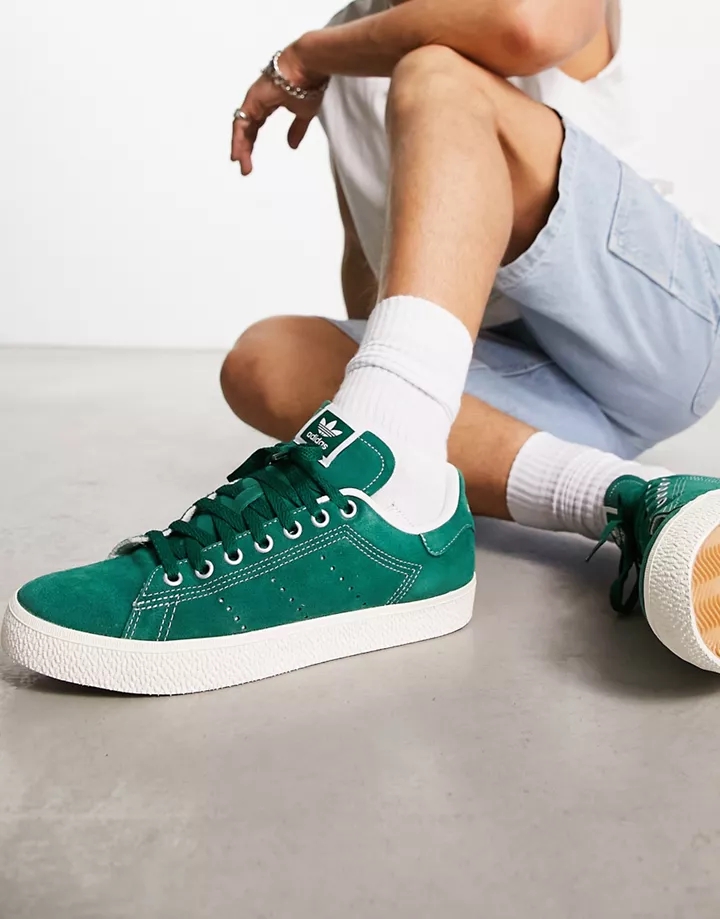 Zapatillas de deporte verdes con pespuntes en contraste Stan Smith CS de adidas Originals Verde universitario AG1AILAA