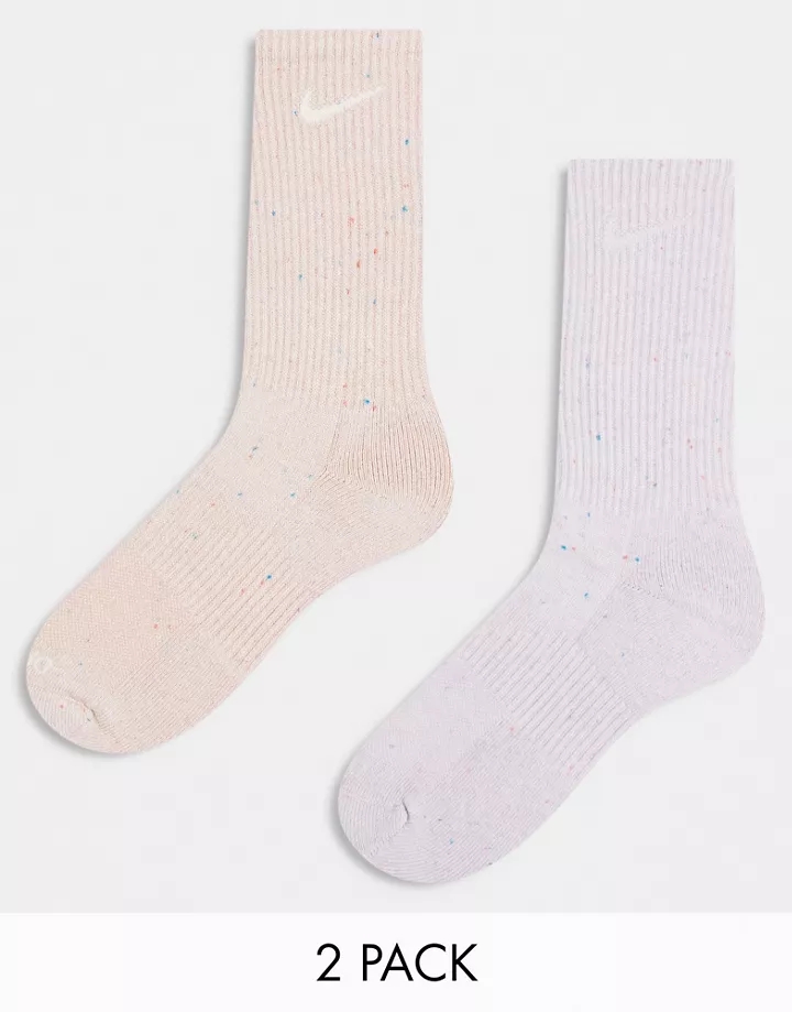 Pack de 2 pares de calcetines deportivos de colores naturales unisex acolchados de Nike Training Blanco ARhGW8bw