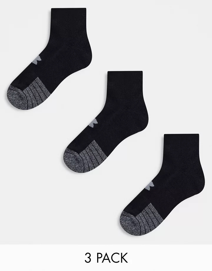 Pack de 3 pares de calcetines bajos negros Heatgear de 