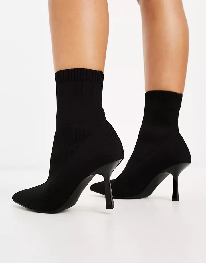 Botas negras estilo calcetín con tacón bajo Rosetta de DESIGN Wide Fit Negro AfMRW9vo
