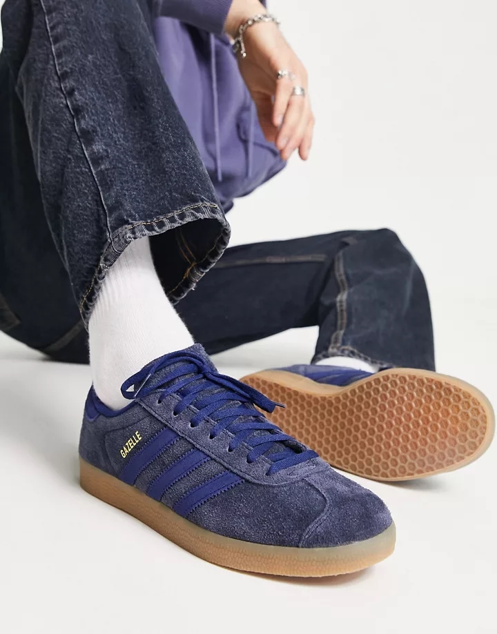 Zapatillas de deporte azul marino con suela de goma Gazelle de adidas Originals Azul marino Ajae03zx