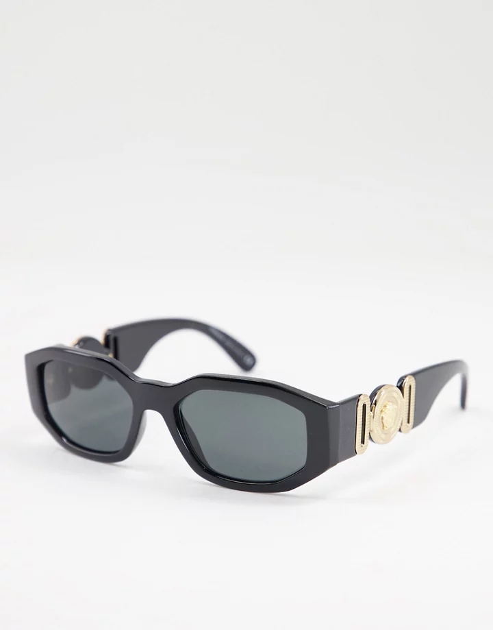 Gafas de sol negras rectangulares de Versace Negro AjgJEcm4