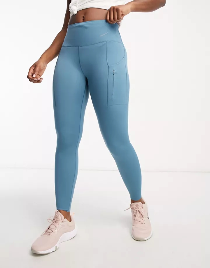 Leggings de 7/8 azules Dri-FIT Go de Nike Running Azul 