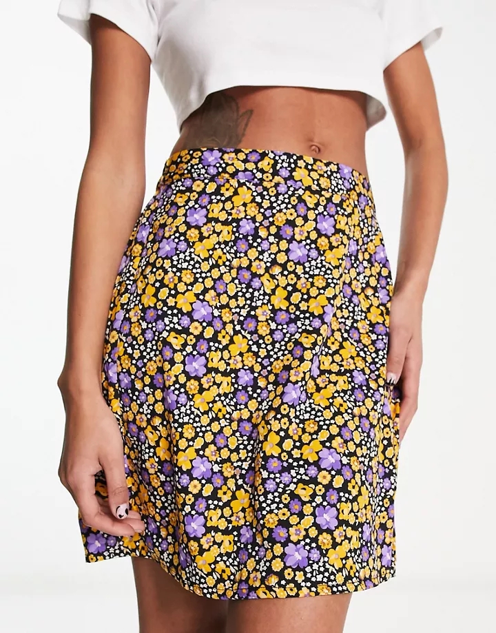 Minifalda lencera con estampado de florecitas moradas de Pieces Florecitas violetas Apglxvge