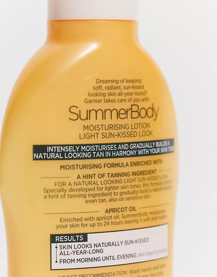 Hidratante ligera con autobronceador gradual de 250 ml Summer Body de Garnier Sin color B3YW7k3R