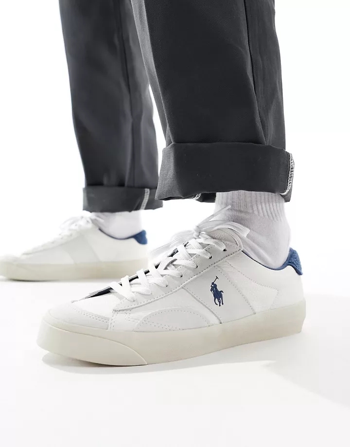 Zapatillas de deporte blancas con detalles azules Sayer de Polo Ralph Lauren Blanco/azul a6IjiH1D