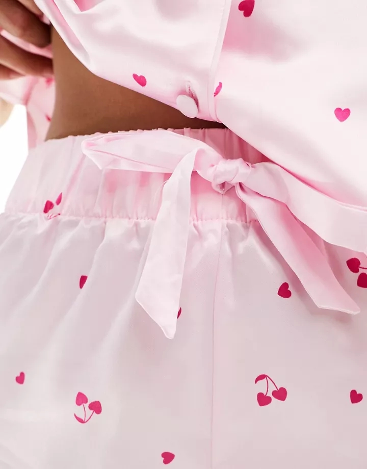 Pijama corto rosa con estampado de cerezas de Boux Avenue Rubor aFDzdDZV