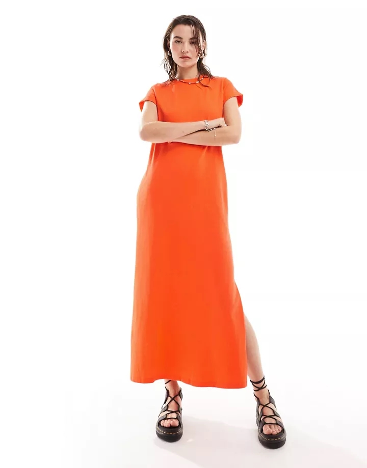 Vestido largo naranja Anna de AllSaints Naranja cítrica aLQuse0d