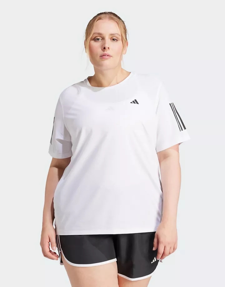 Camiseta blanca Own The Run de adidas Performance Plus 