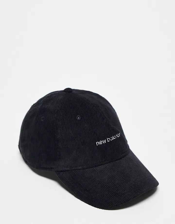 Gorra de béisbol negra de pana de New Balance Negro ant