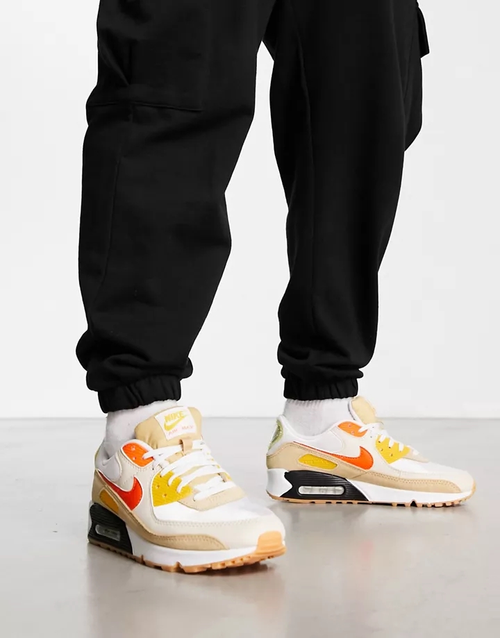 Zapatillas de deporte de color piedra y naranja Air Max 90 de Nike Piedra apN8r412
