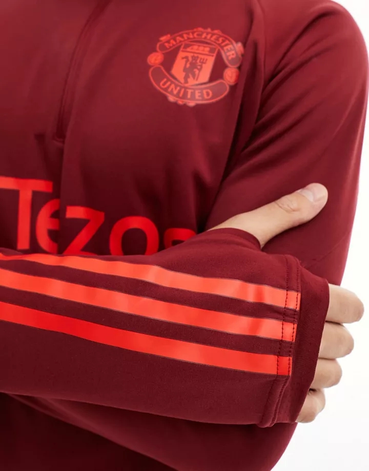Chaqueta de chándal con diseño del Manchester United de adidas Football Burdeos 2 aqjAoWjC