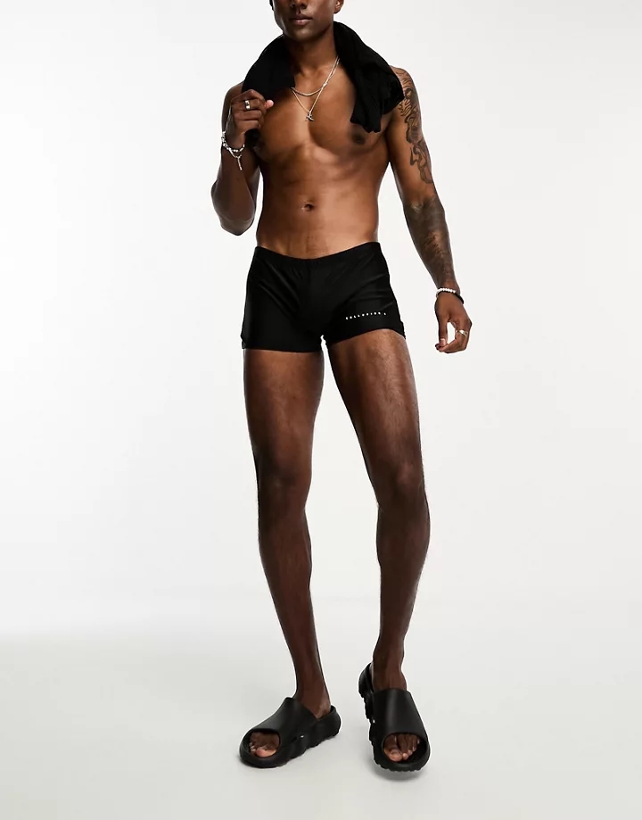 Shorts de baño cortos negros de COLLUSION Negro b7FfhTpO