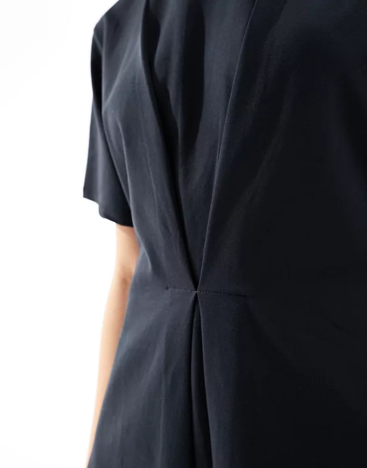 Vestido corto negro estilo camiseta de algodón Rallie de French Connection Negro bCZ96o1R