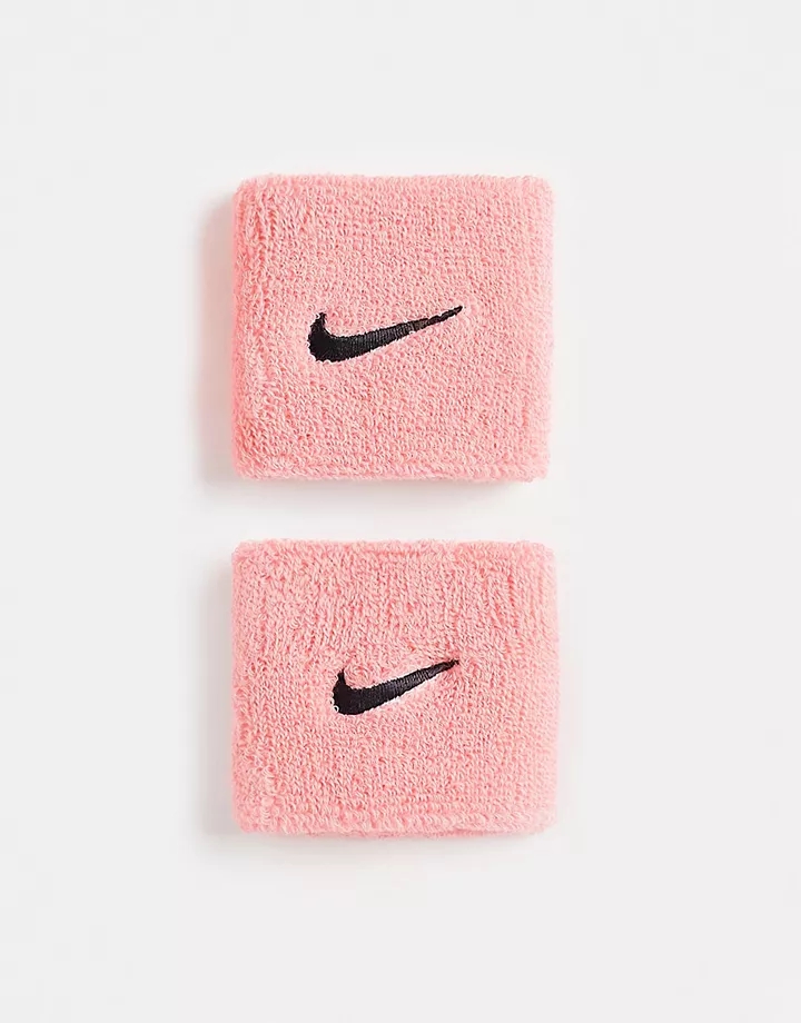 Muñequeras rosas unisex con logo de Nike Training Rosa 